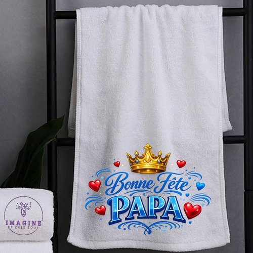 Petite serviette personnalisée pour le visage - sublimation - infusible ink - impression - bonne fête papa - father's day - cœur