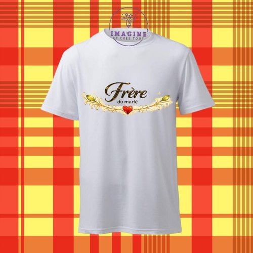 T-shirt personnalisé pour homme - ras du cou - sublimation - impression infusible ink - frère du marié