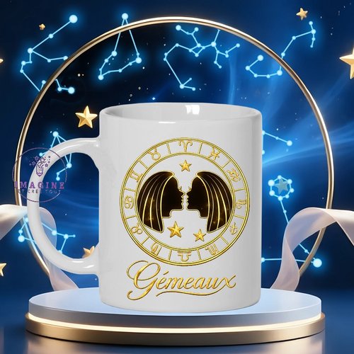 Mug - tasse - sublimation - impression infusible ink - signe du zodiaque - gémeaux