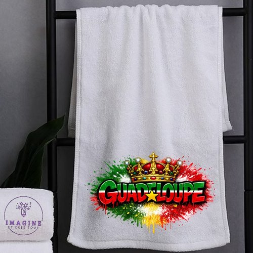 Petite serviette personnalisée pour le visage - sublimation - infusible ink - impression - guadeloupe - 971 - gwada - multicolores