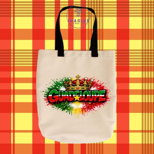 Tote bag taille m - sublimation -  impression infusible ink - ink - guadeloupe - 971 - gwada - multicolores