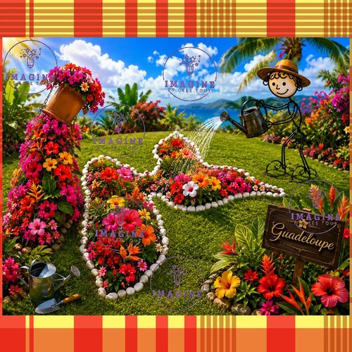 Guadeloupe - 971 - gwada - île papillon - fleurs - fichier numérique