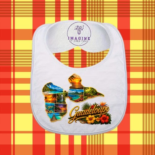 Bavoir - sublimation - impression infusible ink - guadeloupe - paysages tropicaux - 971