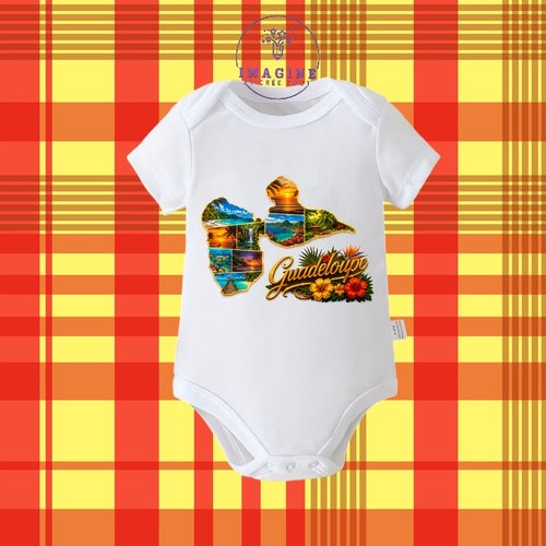 Body - bébé - baby - sublimation - impression infusible ink - guadeloupe - paysages tropicaux - 971