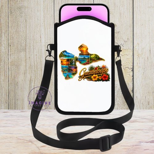 Housse sacoche téléphone portable - sublimation - impression infusible ink - guadeloupe - paysages tropicaux - 971
