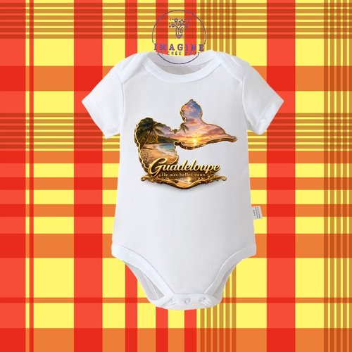 Body - bébé - baby - sublimation - impression infusible ink - carte - guadeloupe - 971 - île aux belles eaux