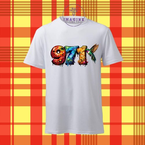 T-shirt personnalisé pour homme - ras du cou - sublimation - impression infusible ink - 971 - guadeloupe - graffitis - gwada