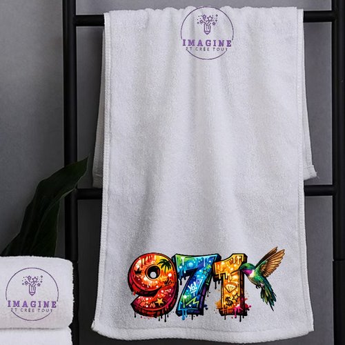 Petite serviette personnalisée pour le visage - sublimation - infusible ink - impression - 971 - guadeloupe - graffitis - gwada