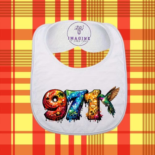 Bavoir - sublimation - impression infusible ink - 971 - guadeloupe - graffitis - gwada