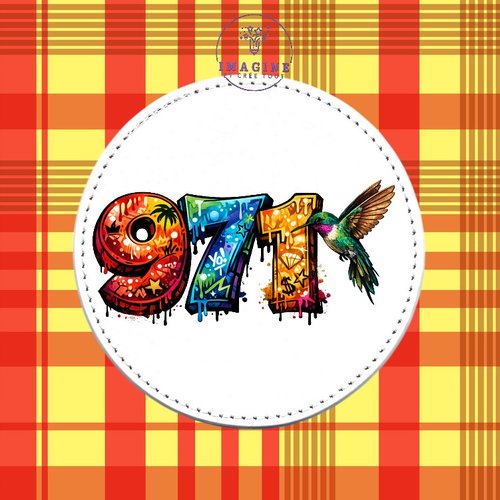 Sous verre en cuir - sublimation - impression infusible ink - 971 - guadeloupe - graffitis - gwada