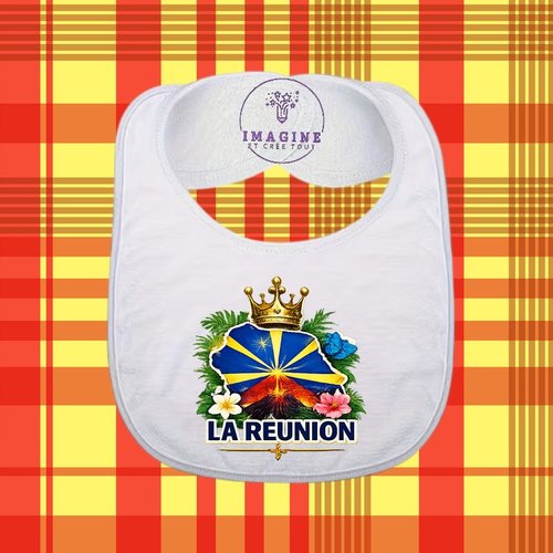 Bavoir - sublimation - impression infusible ink - île de la réunion - 974 - paille en queue
