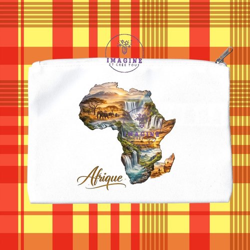 Trousse m - maquillage - sublimation - impression infusible ink - afrique - continent - ethnique - baobab