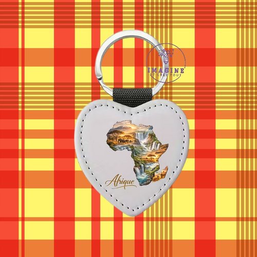 Porte clé - sublimation - impression infusible ink - afrique - continent - ethnique - baobab