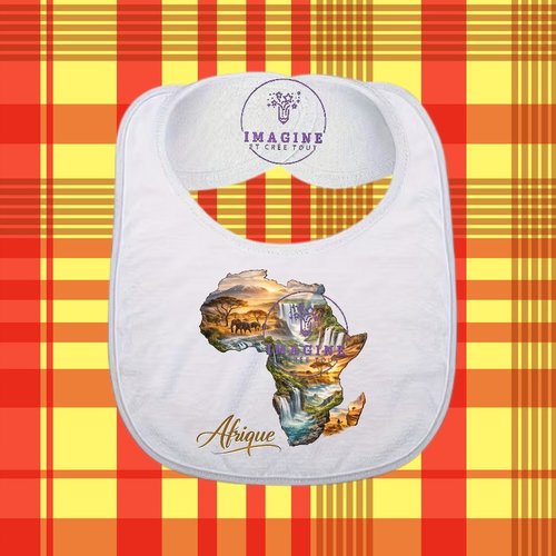Bavoir - sublimation - impression infusible ink - afrique - continent - ethnique - baobab