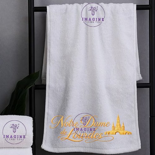 Petite serviette personnalisée pour le visage - sublimation - infusible ink - impression - vierge - lourdes - basilique - grotte - eau