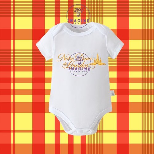 Body - bébé - baby - sublimation - impression infusible ink - vierge - lourdes - basilique - grotte - eau