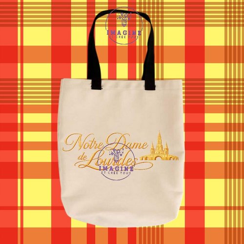 Tote bag taille m - sublimation -  impression infusible ink - vierge - lourdes - basilique - grotte - eau