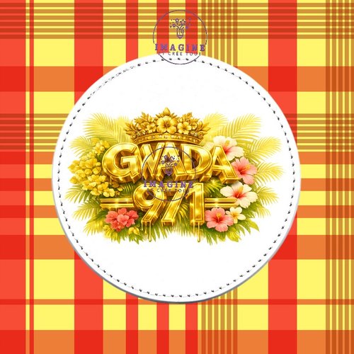 Sous verre en cuir - sublimation - impression infusible ink - gwada, guadeloupe - 971