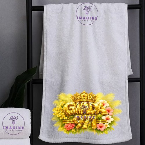 Petite serviette personnalisée pour le visage - sublimation - infusible ink - impression - gwada, guadeloupe - 971