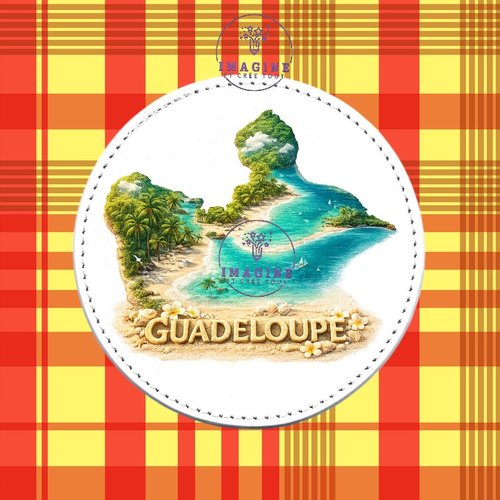 Sous verre en cuir - sublimation - impression infusible ink - plage tropicale - sable
