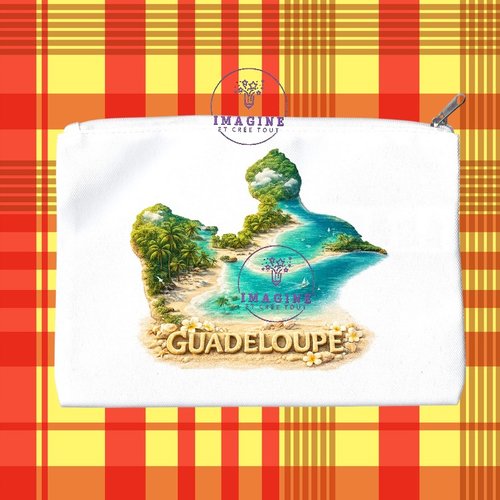 Trousse m - maquillage - sublimation - impression infusible ink - plage tropicale - sable