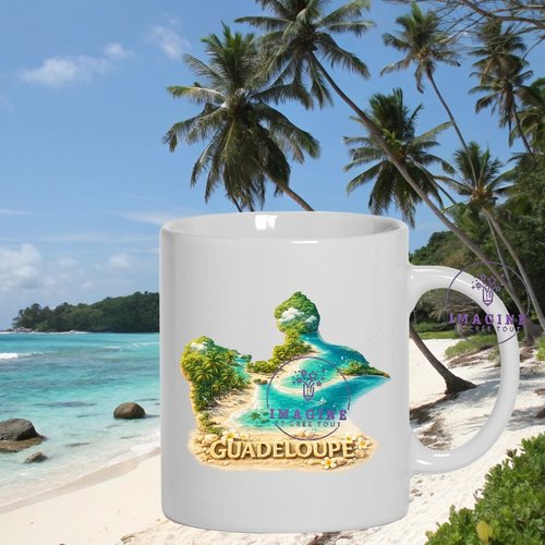 Mug - tasse - sublimation - impression infusible ink - plage tropicale - sable