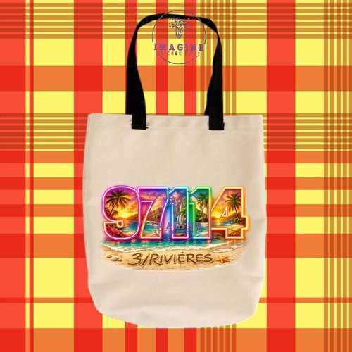 Tote bag taille m - sublimation -  impression infusible ink -  97114 - 3/rivières - terre amérindienne
