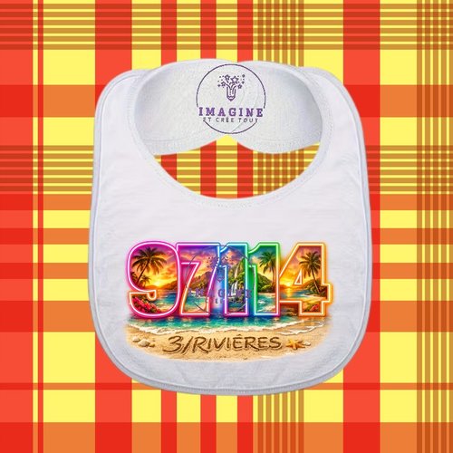 Bavoir - sublimation - impression infusible ink -  97114 - 3/rivières - terre amérindienne