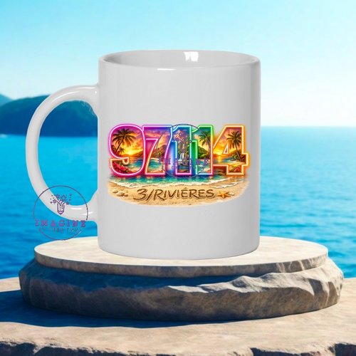 Mug - tasse - sublimation - impression infusible ink - 97114 - 3/rivières - terre amérindienne