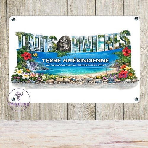 Tableau mural - sublimation -  impression infusible ink - plaque aluminium - commune de guadeloupe - 3/rivières - roches gravées