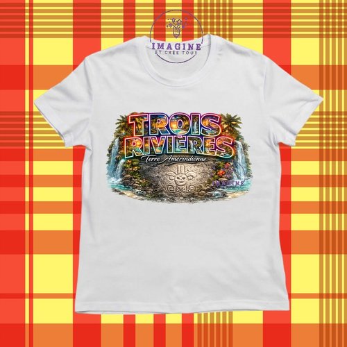 T-shirt personnalisé pour jeunes - col rond - sublimation - 97114 - 3/rivières - terre amérindienne