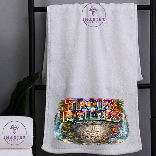 Petite serviette personnalisée pour le visage - sublimation - infusible ink - impression - 97114 - 3/rivières - terre amérindienne