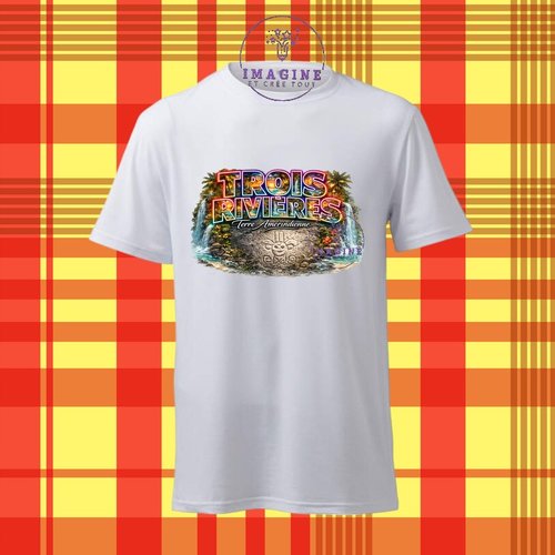 T-shirt personnalisé pour homme - ras du cou - sublimation - impression infusible ink -  97114 - 3/rivières - terre amérindienne