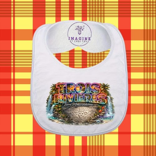 Bavoir - sublimation - impression infusible ink -  97114 - 3/rivières - terre amérindienne