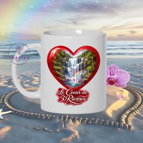 Mug - tasse - sublimation - impression infusible ink - cœur - 3/rivières - terre amérindienne