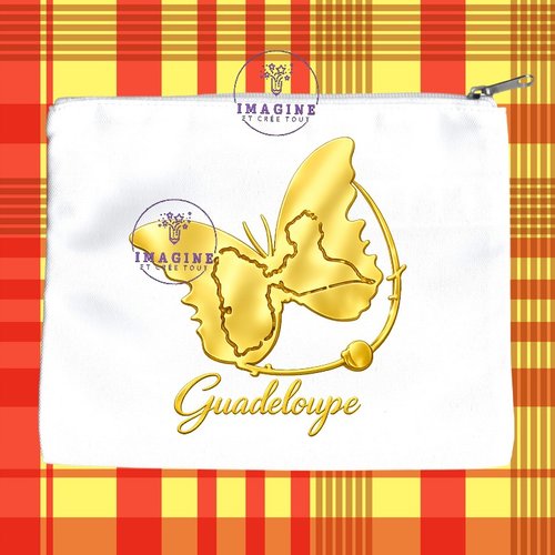 Trousse l - maquillage - sublimation - impression infusible ink - papillon - guadeloupe - 971