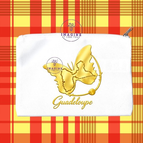 Trousse m - maquillage - sublimation - impression infusible ink - papillon - guadeloupe - 971