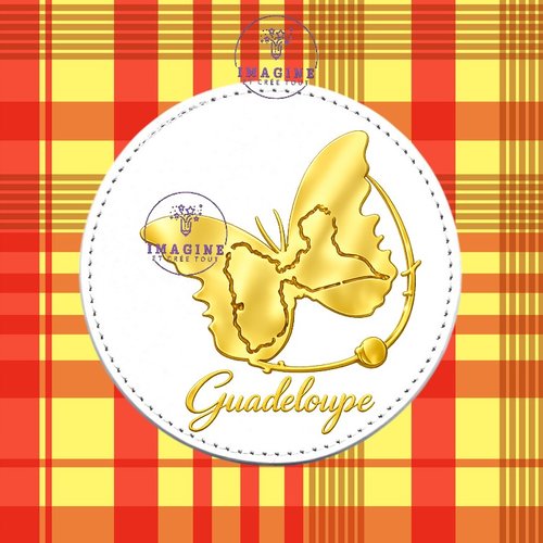 Sous verre en cuir - sublimation - impression infusible ink - papillon - guadeloupe - 971