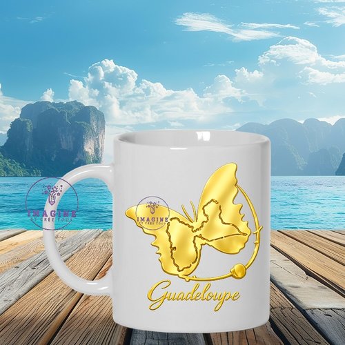 Mug - tasse - sublimation - impression infusible ink - papillon - guadeloupe - 971