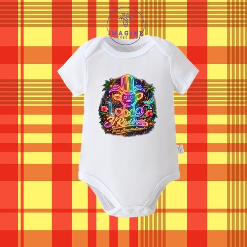 Body - bébé - baby - sublimation - impression infusible ink - 3/rivières - terre amérindienne - roche gravée