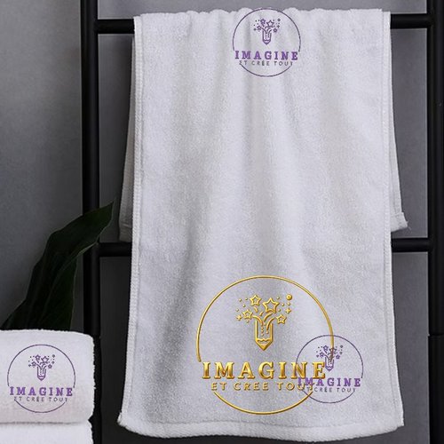 Petite serviette personnalisée pour le visage - sublimation - infusible ink - impression - logo iect - or - luxe