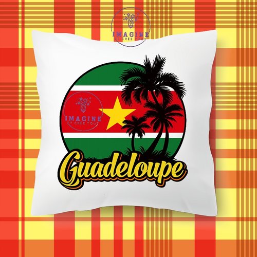 Taie personnalisée - lit - sommeil - sublimation - impression infusible ink - palmiers - drapeau - guadeloupe - 971