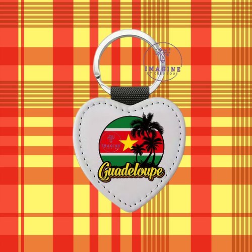 Porte clé - sublimation - impression infusible ink - palmiers - drapeau - guadeloupe - 971