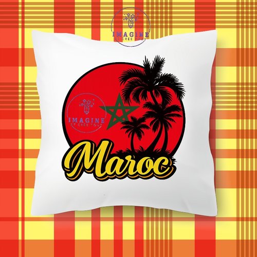 Taie personnalisée - lit - sommeil - sublimation - impression infusible ink - maroc - palmiers - drapeau - étoile