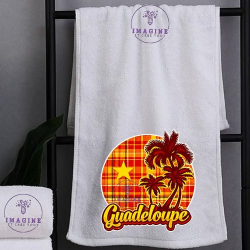 Petite serviette personnalisée pour le visage - sublimation - infusible ink - impression - palmiers - madras - guadeloupe - 971
