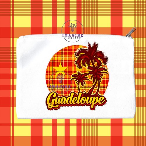 Trousse m - maquillage - sublimation - impression infusible ink - palmiers - madras - guadeloupe - 971