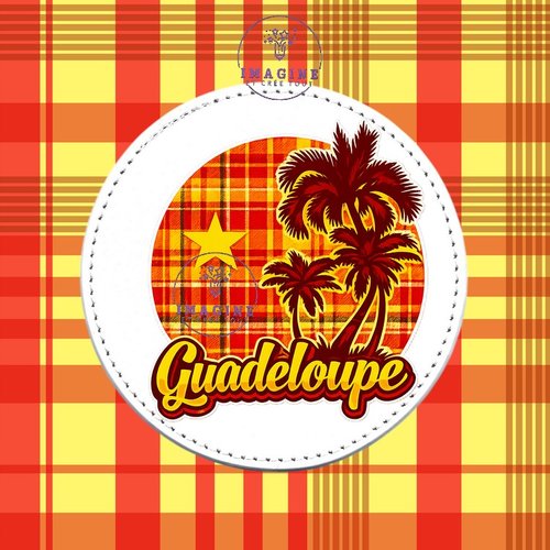 Sous verre en cuir - sublimation - impression infusible ink - palmiers - madras - guadeloupe - 971