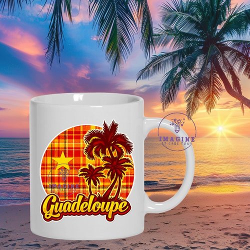 Mug - tasse - sublimation - impression infusible ink - palmiers - madras - guadeloupe - 971