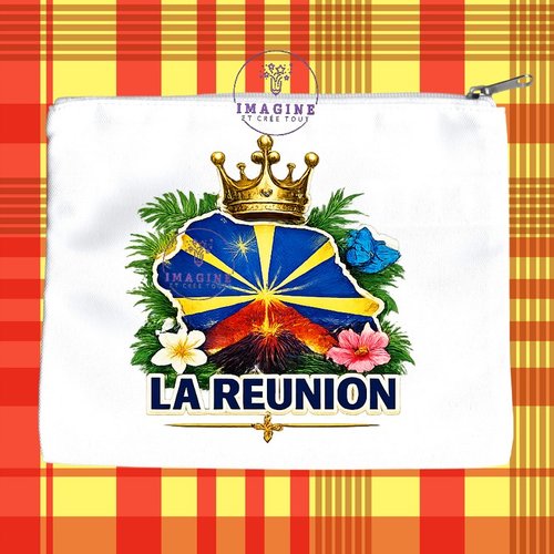 Trousse l - maquillage - sublimation - impression infusible ink - île de la réunion - 974 - paille en queue