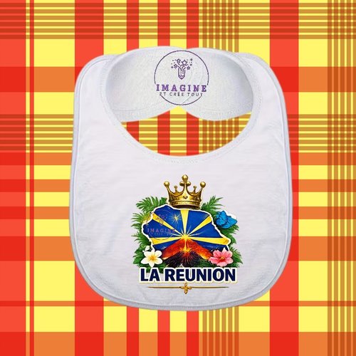Bavoir - sublimation - impression infusible ink - île de la réunion - 974 - paille en queue